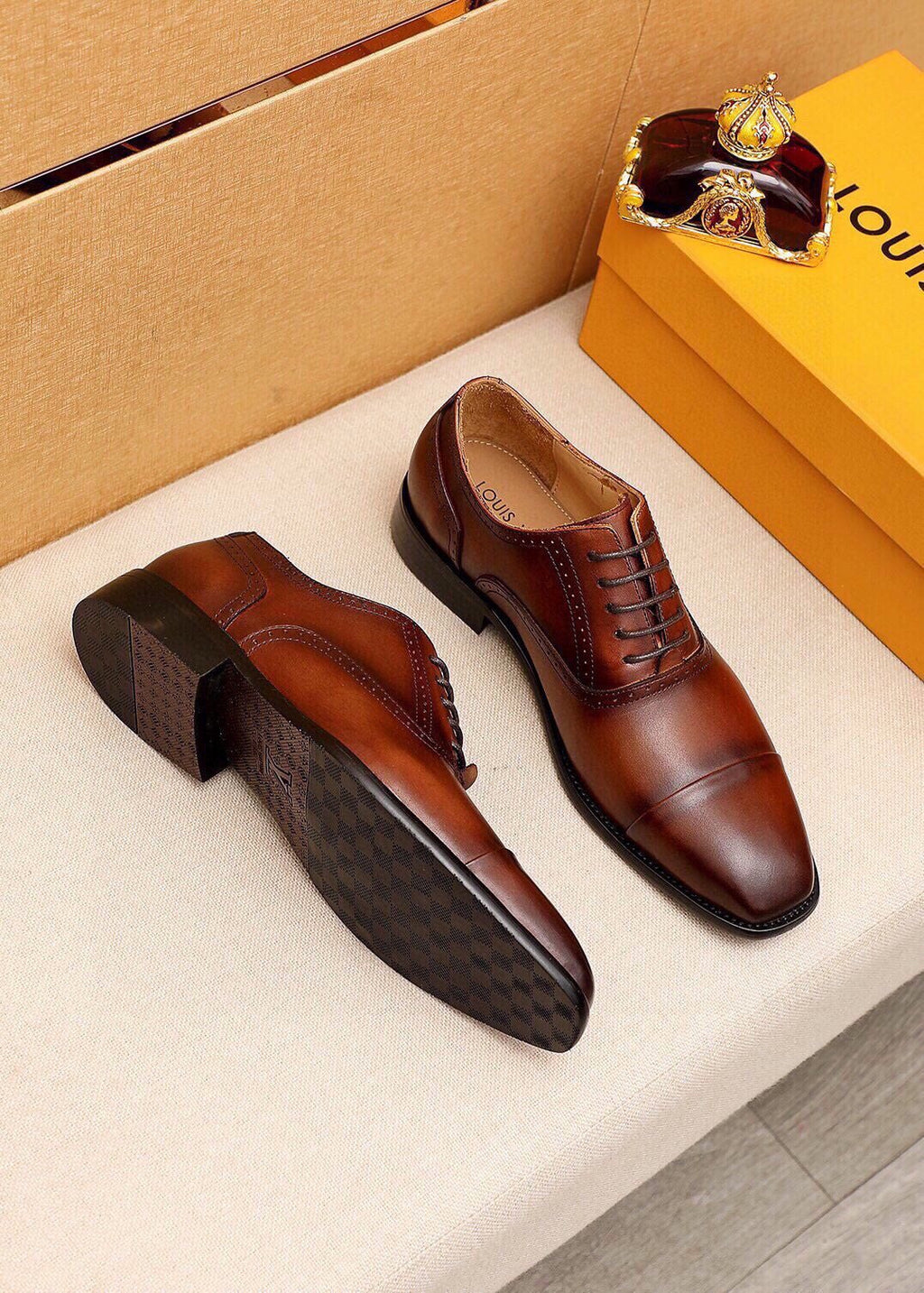 Louis Vuitton Cap-Toe Lace-Up Dress Shoes