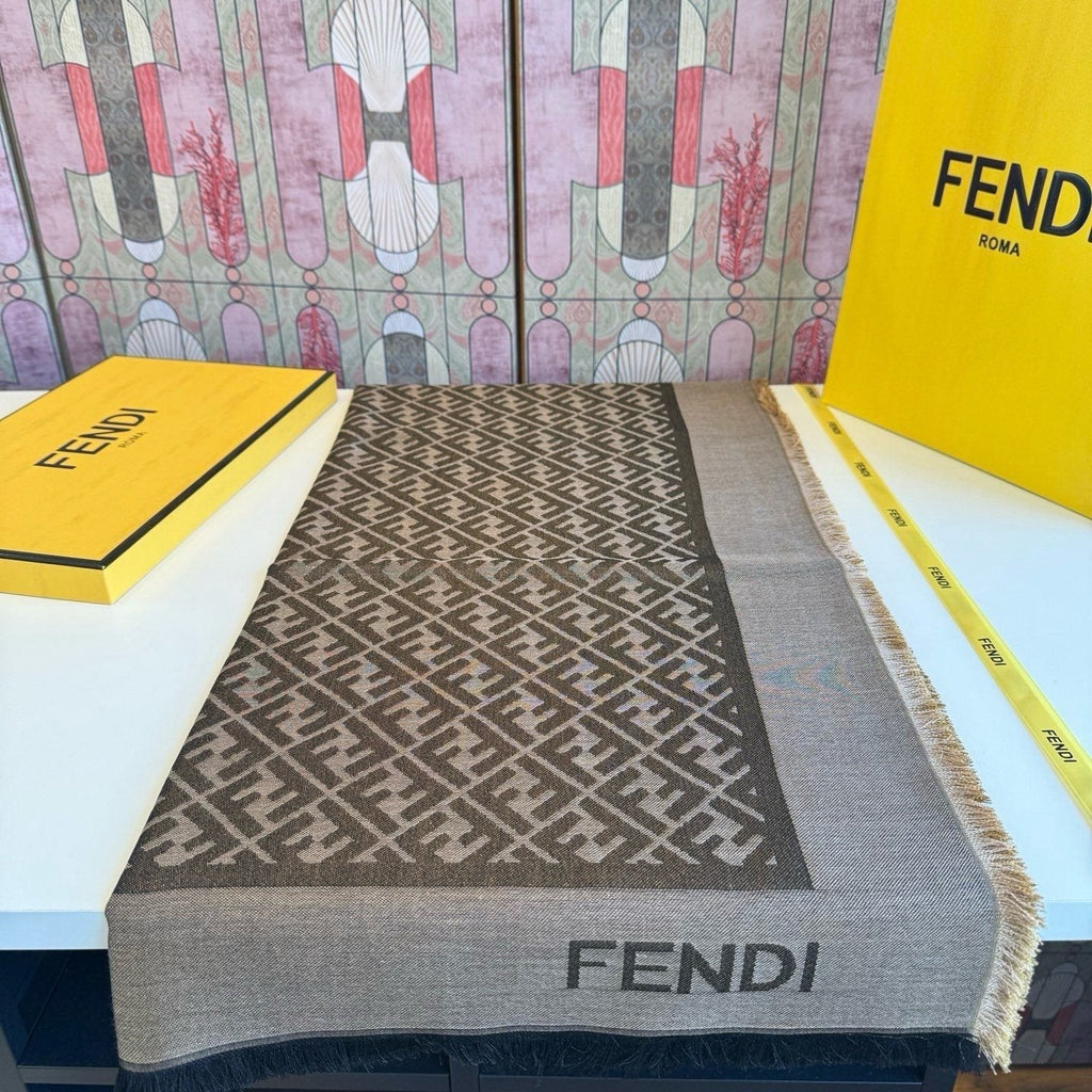 Fendi Fringed Monogram Scarf