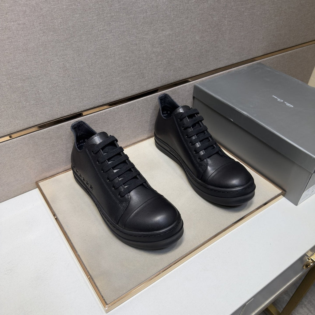 Black and Off-White Low-Top Sneakers