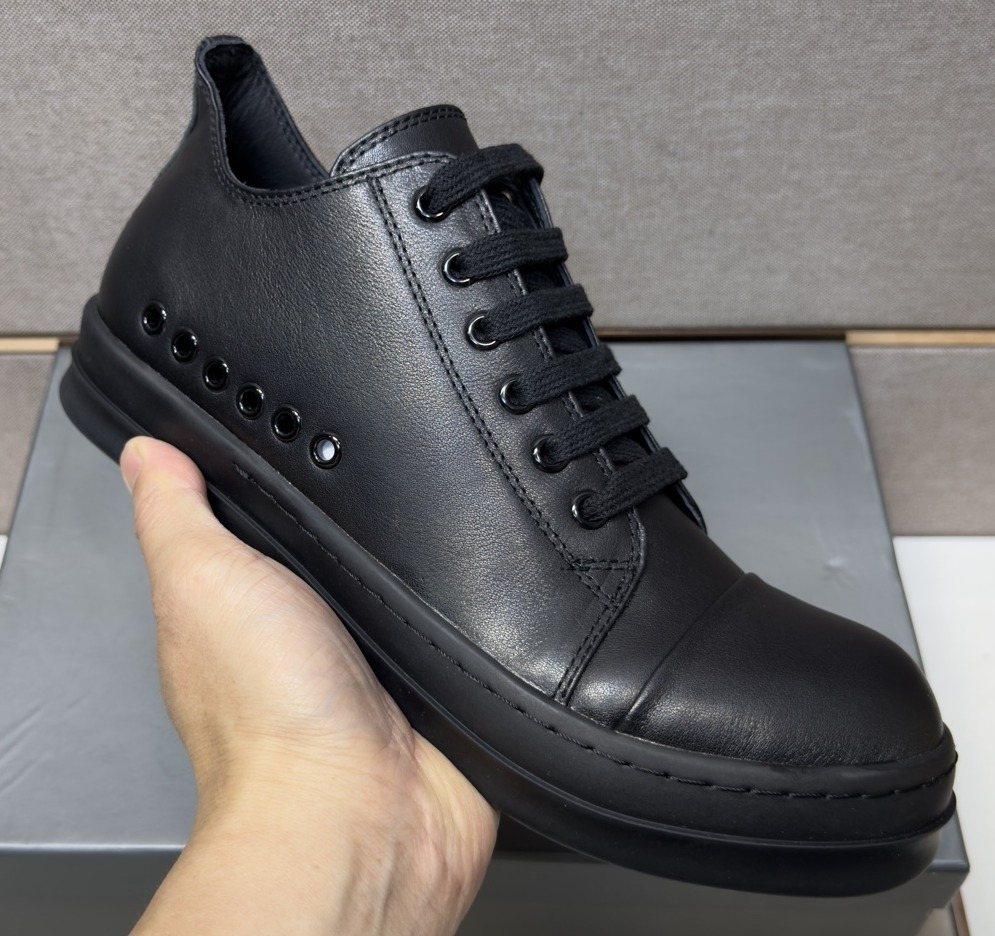 Black and Off-White Low-Top Sneakers