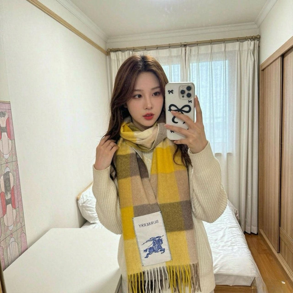Burberry Plaid Fringe Scarf
