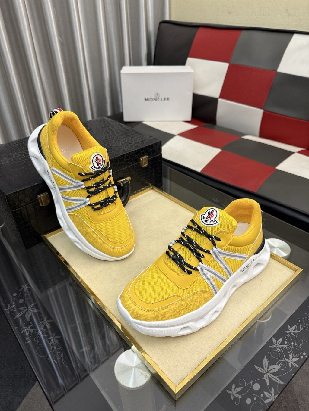Moncler Sculpted-Sole Lace-Up Sneakers