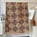 Loop-Motif Fringed Scarf