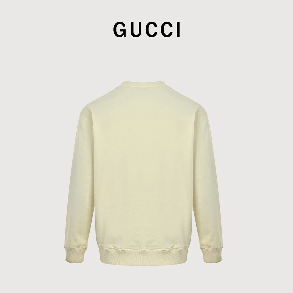 Gucci Whimsical Cartoon Elephant & Bird Rainy Day Series Crewneck Sweatshirt