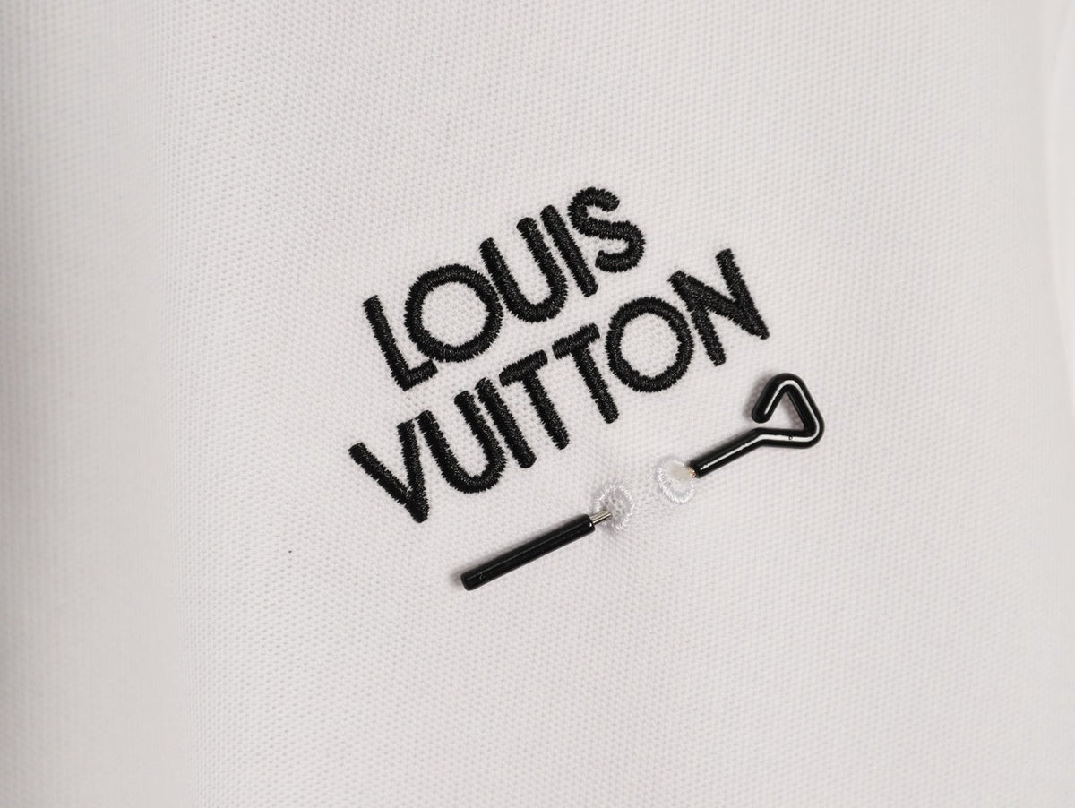 Louis Vuitton 25SS Letter-Detail Short-Sleeve Polo - White