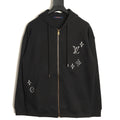 Louis Vuitton Sketch-Style Monogram Zip Hoodie - Black