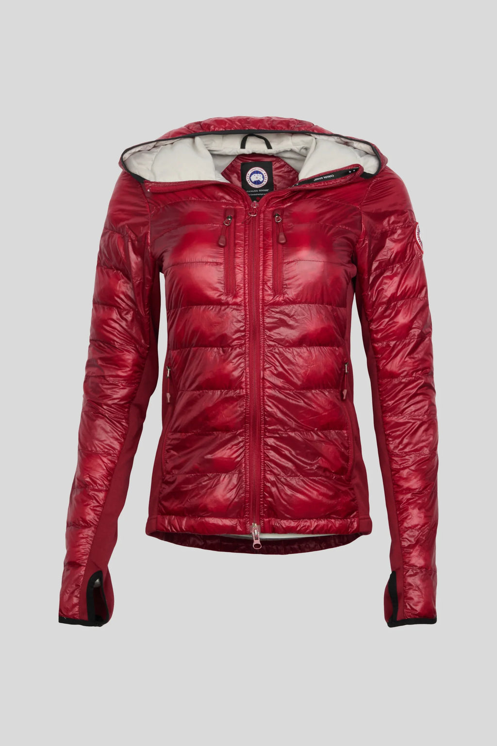 Canada Goose Red Glossy Hooded Puffer Jacket