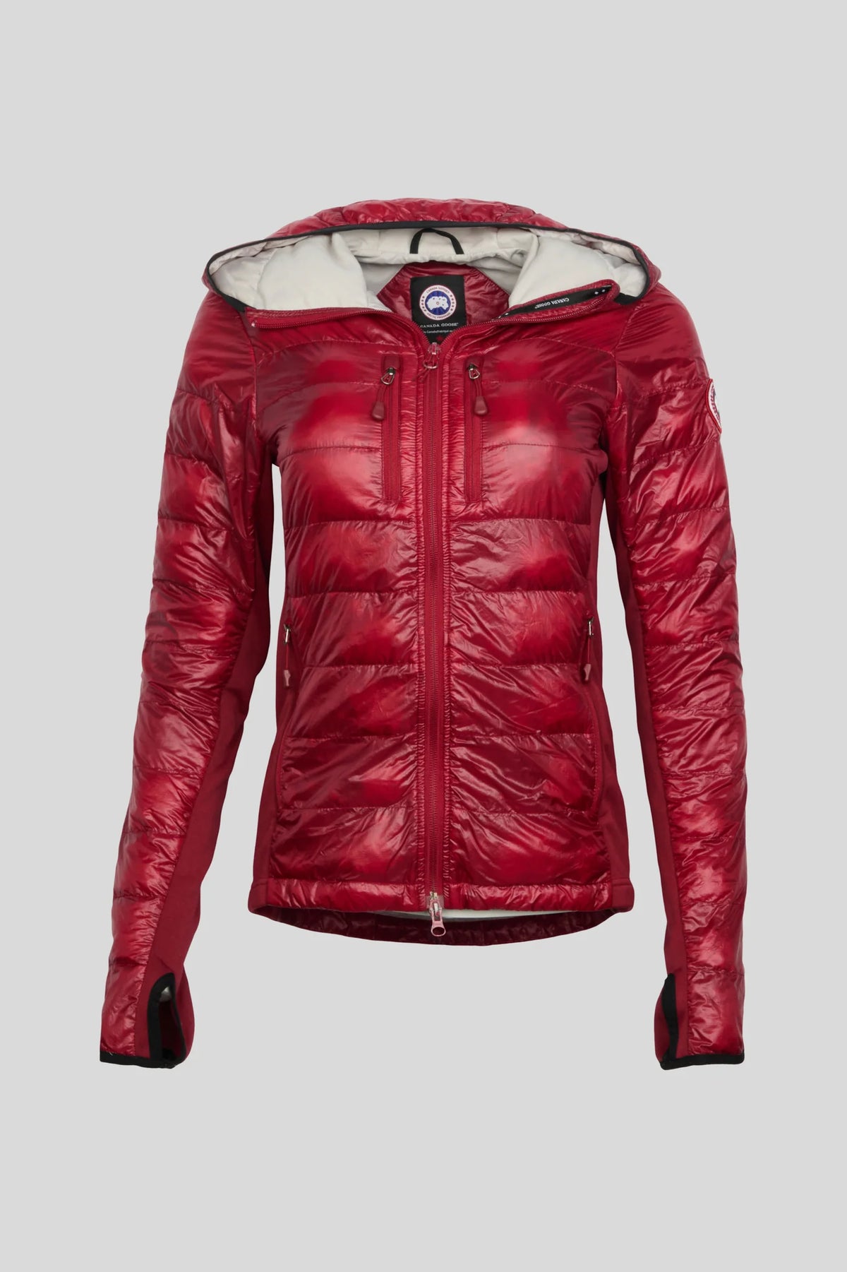 Canada Goose Red Glossy Hooded Puffer Jacket
