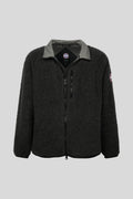 Canada Goose Black Textured Zip-Up Jacket with Contrast Collar